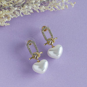 TRIBAL ZONE PRETTY GOLDEN HEART DROP EARRING
