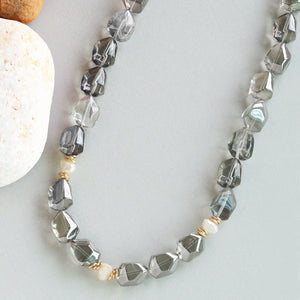 TRIBAL ZONE ELEGANT SEA STONE MATINEE NECKLACE