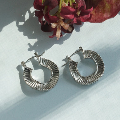 Silver/Gold hoop earrings with a textured design