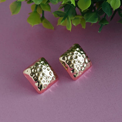 Gold/Silver cube-shaped textured earrings
