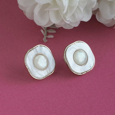 Elegant Mother of Pearl Stud Earrings