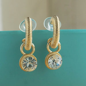 Gold Hoop Crystal Drops