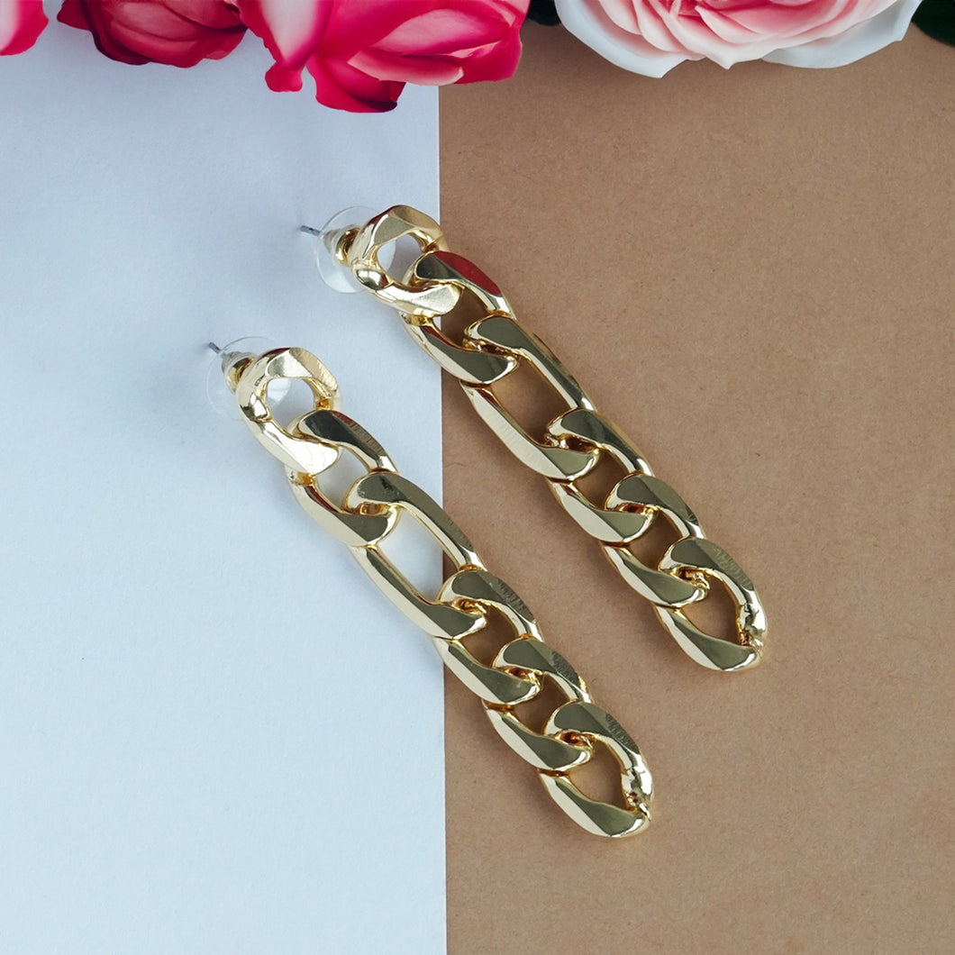 TRIBAL ZONE LINKED CHAIN DROP EARRING