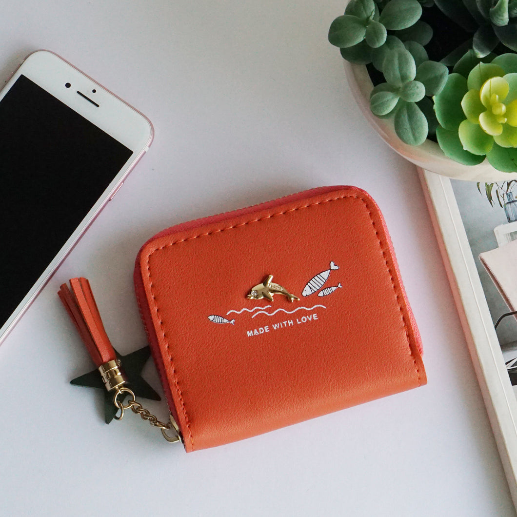 TRIBAL ZONE TEMPTING ORANGE CUTE WALLET