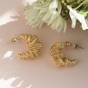 Golden Wire Hoop Earrings