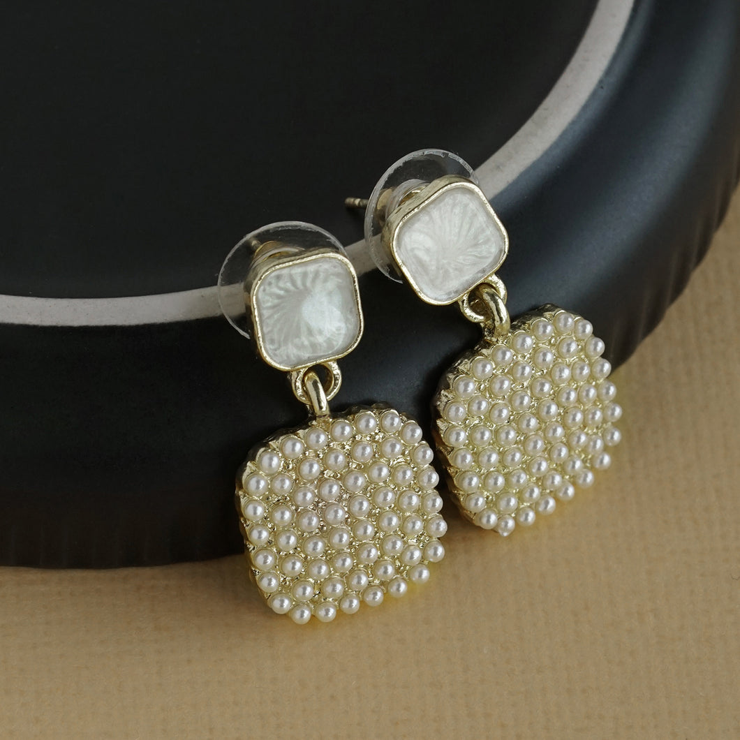 TRIBAL ZONE LOVELY MINI PEARL DESGIN DROP EARRING