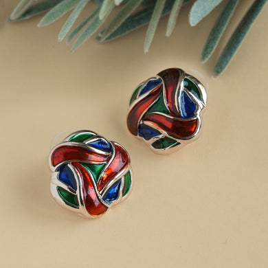 TRIBAL ZONE MULTI COLOUR CONTEMPORY STUD EARRING