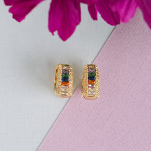 Load image into Gallery viewer, TRIBAL ZONE STYLISH MULTI COLOR ZX STONE  GOLDEN LEVER BACK EARRING