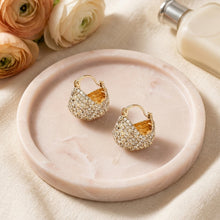 Load image into Gallery viewer, Opaline Pave American Diamond Basket Hoop Earrings