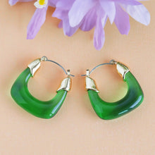 Load image into Gallery viewer, TRIBAL ZONE CLASSY GREEN  HOOP EARRING