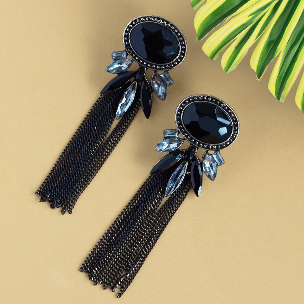 TIBAL ZONE BLACK DROP EARRING