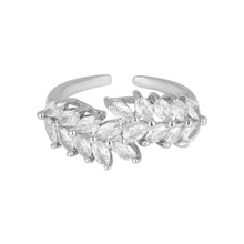 Load image into Gallery viewer, Silver Leaf CZ Ring
