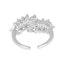 Load image into Gallery viewer, Silver Leaf CZ Ring