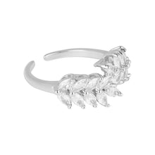 Load image into Gallery viewer, Silver Leaf CZ Ring
