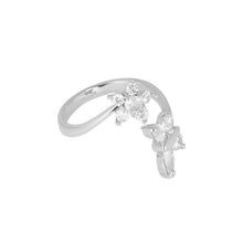 Load image into Gallery viewer, Silver-Plated Floral and Butterfly Open Adjustable Ring