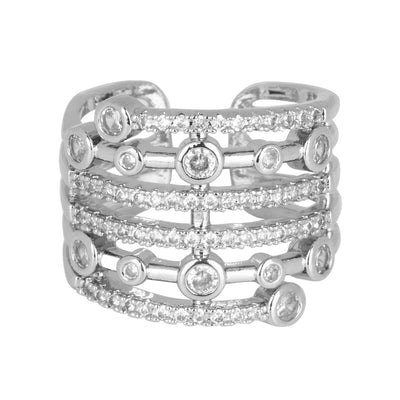 Silver CZ Multi-Band Ring