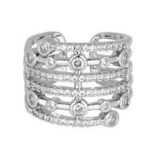 Load image into Gallery viewer, Silver CZ Multi-Band Ring