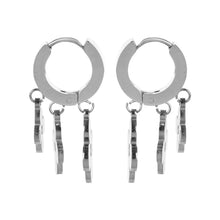 Load image into Gallery viewer, Silver Floral Hoop Earrings