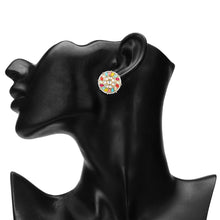 Load image into Gallery viewer, Multicolored gemstone round earring