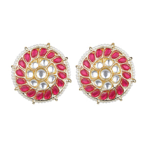 Multicolored gemstone round earring