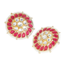 Load image into Gallery viewer, Multicolored gemstone round earring