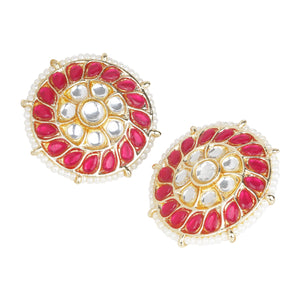 Multicolored gemstone round earring