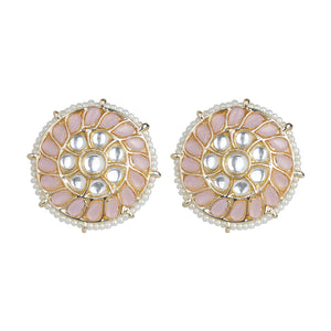 Multicolored gemstone round earring