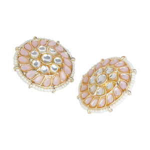 Multicolored gemstone round earring
