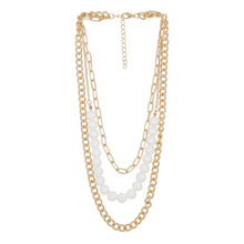 Load image into Gallery viewer, Layered Chain &amp; Pearl Necklace