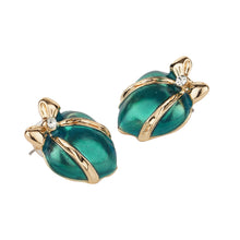 Load image into Gallery viewer, TRIBAL ZONE CLASSY GREEN HERAT STUD EARRING
