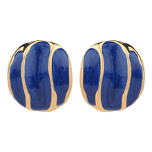 Load image into Gallery viewer, TRIBAL ZONE GOLDEN  PRETTY BLUE ENAMAL STUD EARRING