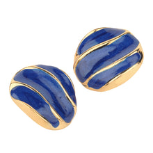 Load image into Gallery viewer, TRIBAL ZONE GOLDEN  PRETTY BLUE ENAMAL STUD EARRING