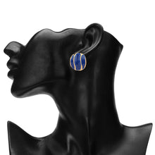 Load image into Gallery viewer, TRIBAL ZONE GOLDEN  PRETTY BLUE ENAMAL STUD EARRING