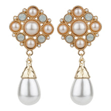 Load image into Gallery viewer, TRIBAL ZONE Ivory Bead and Pearl Drop Earrings