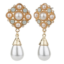 Load image into Gallery viewer, TRIBAL ZONE Ivory Bead and Pearl Drop Earrings