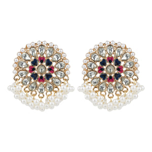 TRIBAL ZONE INDIAN MULTI COLOUR STUD EARRING