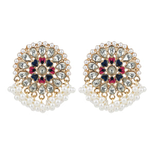 TRIBAL ZONE INDIAN MULTI COLOUR STUD EARRING