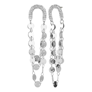 TRIBAL ZONE SIZZLING DAZZILING SILVER  EARRINGS
