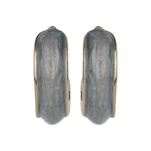 Load image into Gallery viewer, TRIBAL ZONE CLASSY GREY ENAMALE C HOOP EARRING