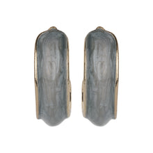 Load image into Gallery viewer, TRIBAL ZONE CLASSY GREY ENAMALE C HOOP EARRING