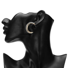 Load image into Gallery viewer, TRIBAL ZONE CLASSY GREY ENAMALE C HOOP EARRING