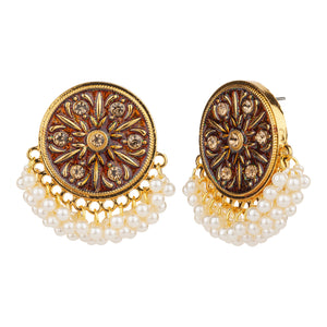 TRIBAL ZONE INDIAN ALLURING CIRCUL SHAPE STUD EARRING