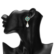 Load image into Gallery viewer, TRIBAL ZONE ELEGANT BLUE PEARL BEAD DROP EARRING