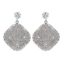 Load image into Gallery viewer, TRIBAL ZONE  SILVER  DAZZILING STONE PARTY WEAR DROP EARRING