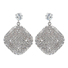 Load image into Gallery viewer, TRIBAL ZONE  SILVER  DAZZILING STONE PARTY WEAR DROP EARRING