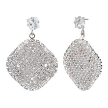 Load image into Gallery viewer, TRIBAL ZONE  SILVER  DAZZILING STONE PARTY WEAR DROP EARRING