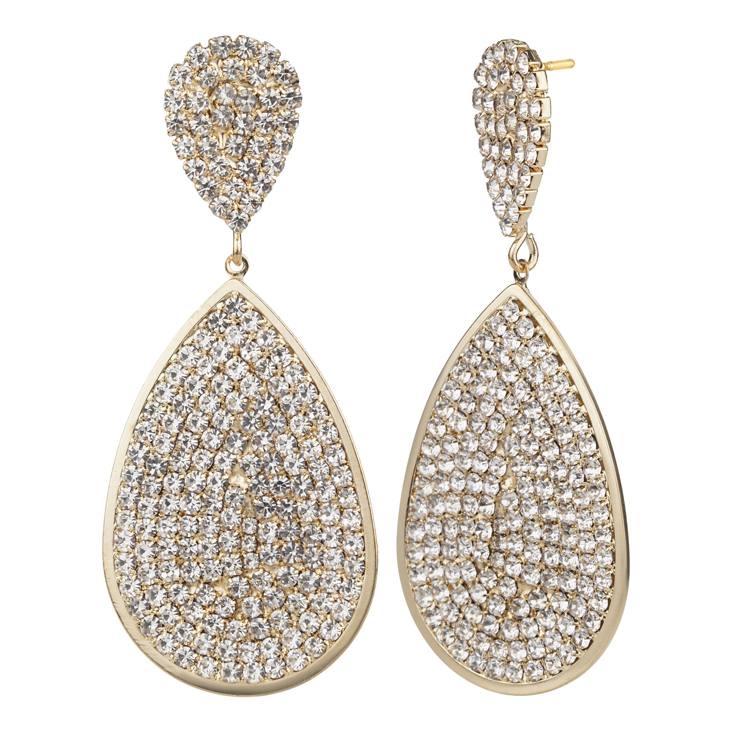 Avalaya Bridal Pave-Set Clear Crystal Round Drop Earrings In India | Ubuy