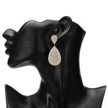 Load image into Gallery viewer, TRIBAL ZONE Crystal Studded Drop Shape Gold Earrings