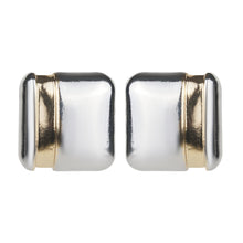 Load image into Gallery viewer, Two-Tone Dual Metallic Square Stud Earrings