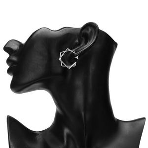 TRIBAL ZONE AMAZING  SILVER  DROP EARRING